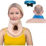 Soft Foam Cervical Collar Plus hot and Cold ice Pack -Neck Traction Device 3 1/4 Inch Immobilizer Collar Support Adjustable Neck and Head Braces (Medium) 1