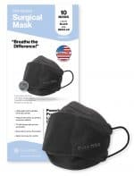 PURE-MSK Trifold Disposable Mask - Made in the USA - Light Weight Easy Breathing Material - Adult Size - 10 Pack - Black 8