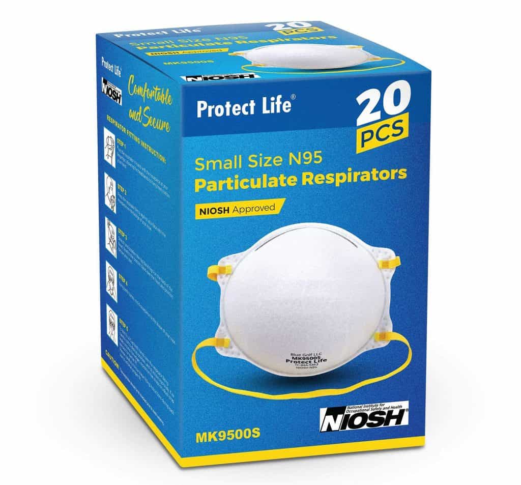 Small Size N95 Dust Mask - 20 pack - NIOSH Certified Respirator Mask | Safety Mask for Construction Dust, Woodworking, Wildfire Smoke & more 6