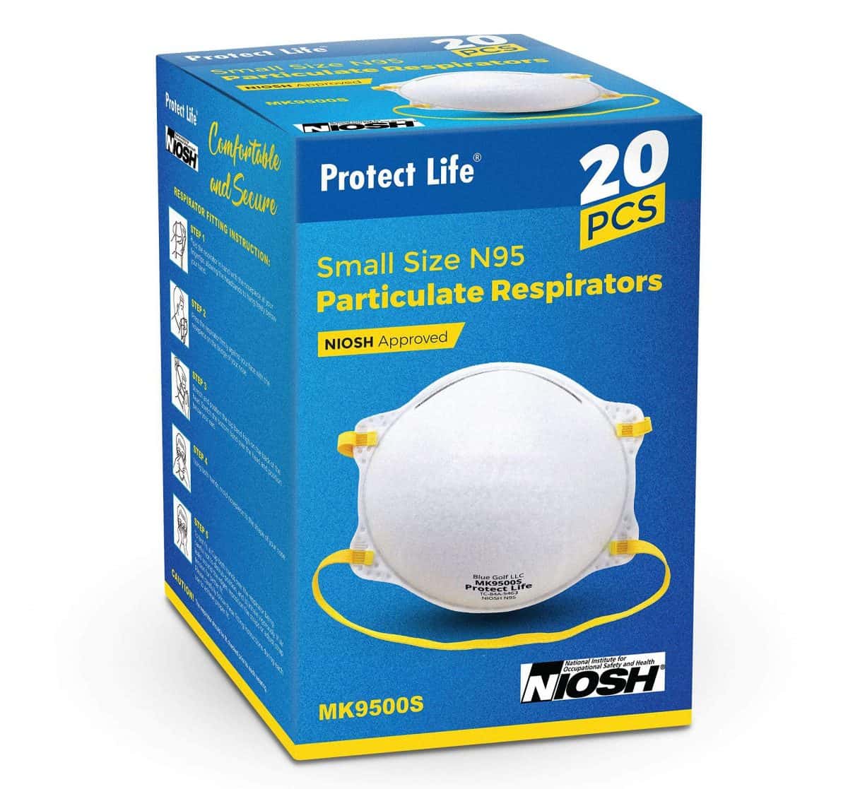 Small Size N95 Dust Mask - 20 pack - NIOSH Certified Respirator Mask | Safety Mask for Construction Dust, Woodworking, Wildfire Smoke & more 6