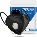 Black KN95 Mask With Valve