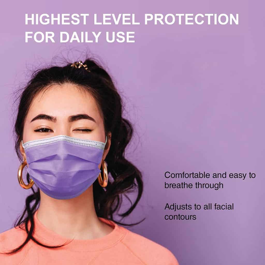 Pac-Dent iMask Premium ASTM Level 3 Face Masks, Black, 50-Pack 24