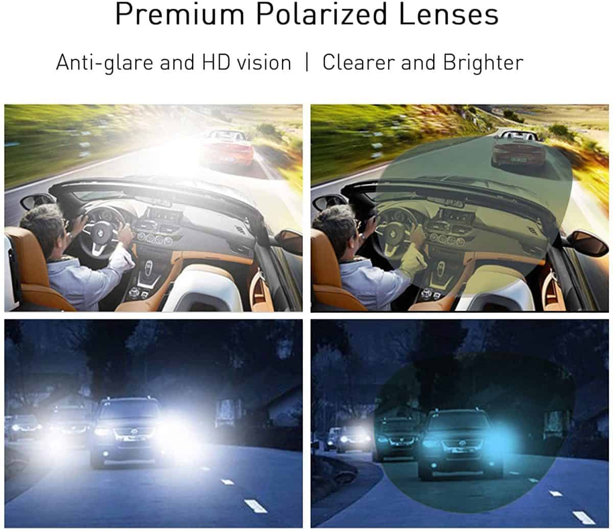 Night Vision Glasses for Driving Men Women Anti Glare Polarized Clearsight Wrap Around Fit Over Sunglasses ANDWOOD 21