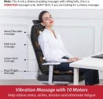 Comfier Massage Seat Cushion with Heat - 10 Vibration Motors Seat Warmer, Back Massager for Chair, Massage Chair Pad for Back Ideal Gifts for Women,Men (Black) 18