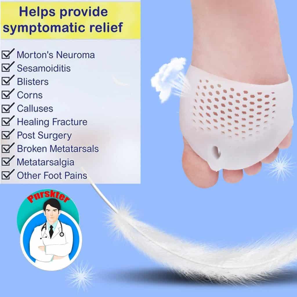 Metatarsal Pads, Toe Separator, Gel Metatarsal Cushion Toe Separators, (4 PCS),New Material, Forefoot Pads, Toe Spacers,Breathable & Soft Gel, Best for Diabetic Feet, Blisters, Forefoot Pain. 9
