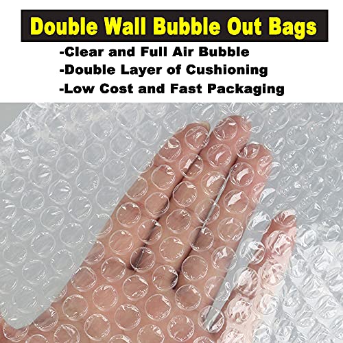 200Pcs Clear Bubble Out Bags, 6”x8” Bubble Pouches Bags for Shipping, Double Wall Bubble Cushioning Wrap Bags for Moving Packaging Storage Fragile China Dishes Electronic Item-Small Bubble Pouches 4