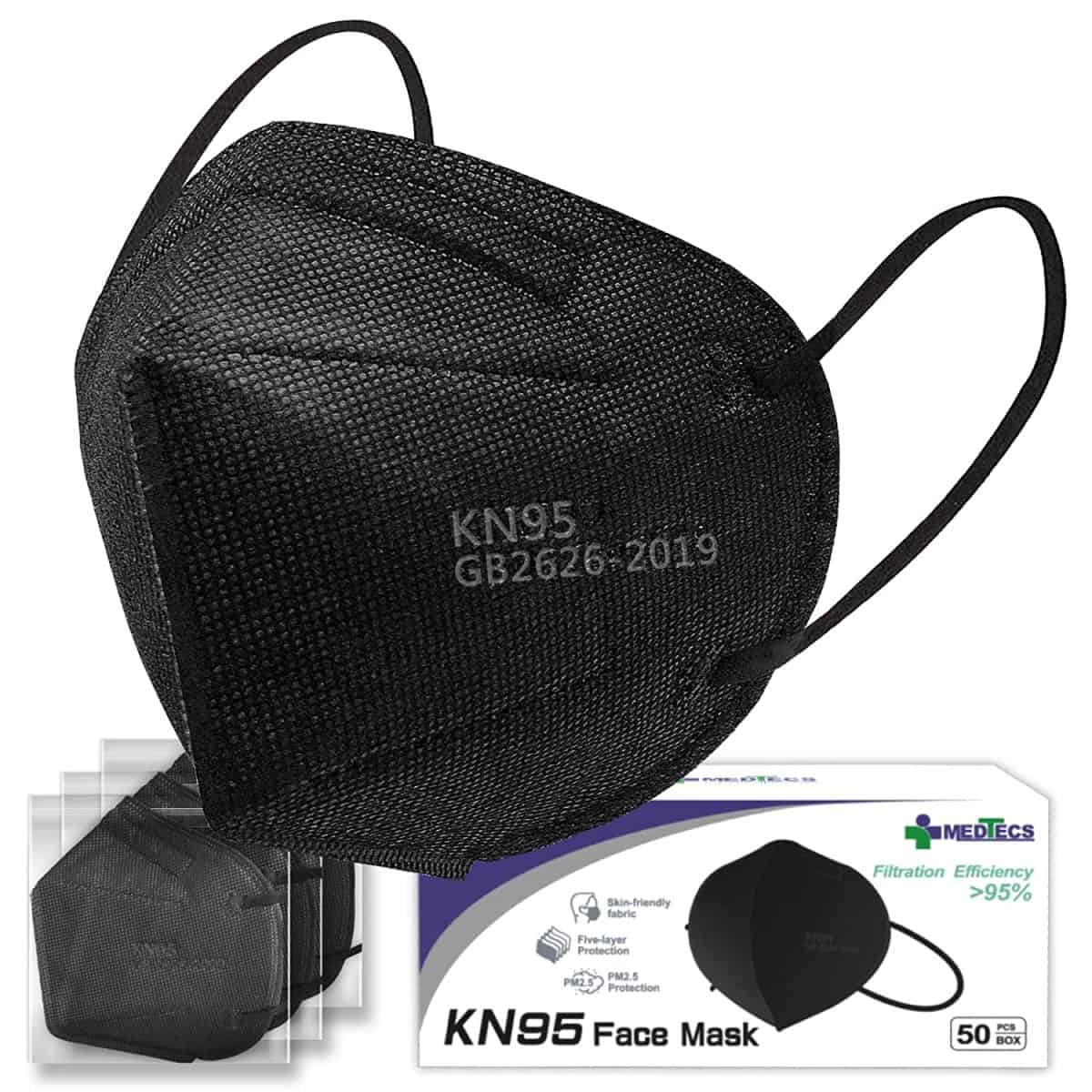 Medtecs KN95 Face Masks Disposable Individually Wrapped